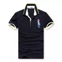 t-shirt hommes polo ralph lauren sport cotton 2013 high collar choi ma black